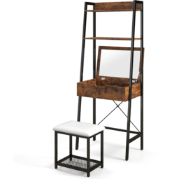 Costway Black Vanity Dressing Table Set with Mirror - Wilko - thumbnail 3