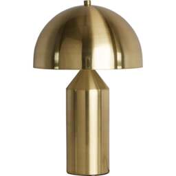 Lighting Collection Satin Brass Dome Table Lamp - Size: 39 x 25 x 25cm - Gold - Wilko
