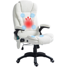 Portland White Height Adjustable Massage and Heat Recliner Office Chair - Size: 116 x 74 x 67cm - Wilko - thumbnail 3