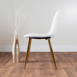 Furniturebox Arona Solara 6 Seater Round Dining Set White and Gold - Wilko - thumbnail 5