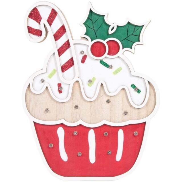 LED Candy Cane Cupcake Decoration Multicolour - Candy Cane Lane - Wilko - image 1