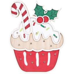 LED Candy Cane Cupcake Decoration Multicolour - Candy Cane Lane - Wilko - thumbnail 1