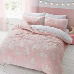 Velosso Double Pink Glow in the Dark Unicorn Duvet Set - Wilko - thumbnail 1