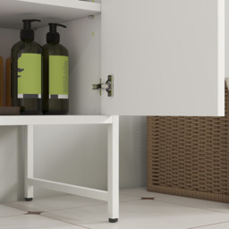 HOMCOM 2 Door White Under Sink Bathroom Cabinet - Size: 60.5 cm x 33 x 60cm - Wilko - thumbnail 4