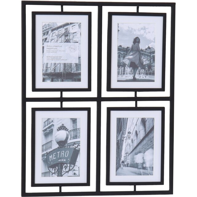 Alston Multi Aperture Metal Photo Frame Black 47.8cm - Wilko