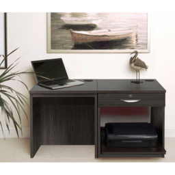 R White Cabinets 3 Drawer Black Set-01 Desk with Printer Shelf - Size: 72.8 x 120 x 54cm - Wilko - thumbnail 5