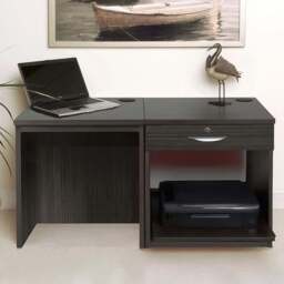 R White Cabinets 3 Drawer Black Set-01 Desk with Printer Shelf - Size: 72.8 x 120 x 54cm - Wilko - thumbnail 1