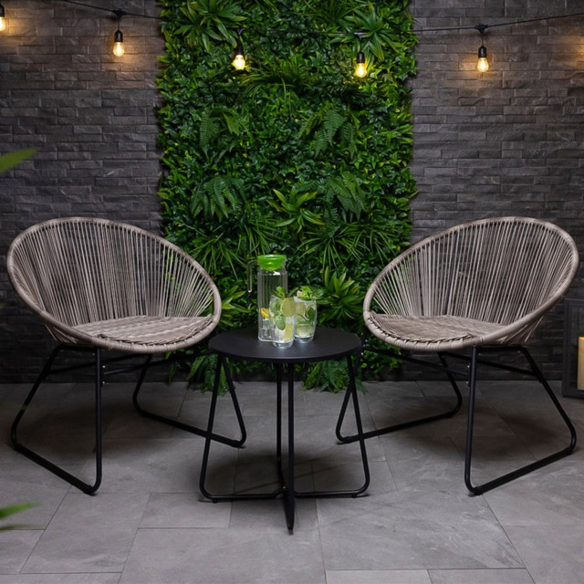 Charles Bentley 2 Seater Zanzibar Tea Bistro Set Grey - Wilko - image 1