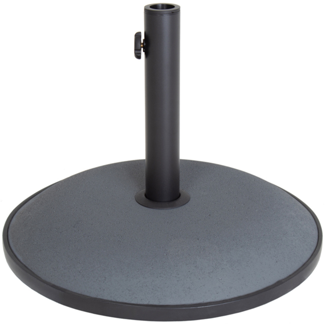 Charles Bentley Grey Round Concrete Parasol Base 15kg - Size: Single - Black - Wilko - image 1