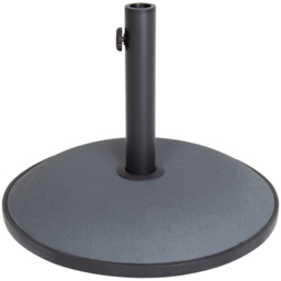 Charles Bentley Grey Round Concrete Parasol Base 15kg - Size: Single - Black - Wilko - thumbnail 1