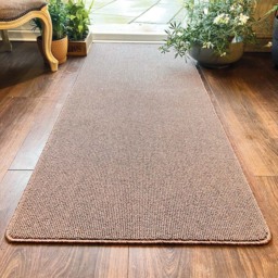 My Mat Stone Plain Stain Resistant Runner 67 x 200cm - Brown - Wilko - thumbnail 3
