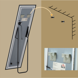 Portland Black Metal Frame Full Length Mirror with Adjustable Lights 150 x 40cm - Wilko - thumbnail 4