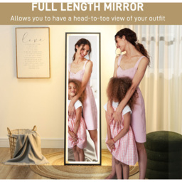 Portland Black Metal Frame Full Length Mirror with Adjustable Lights 150 x 40cm - Wilko - thumbnail 5