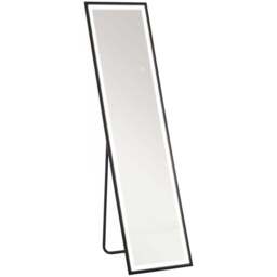 Portland Black Metal Frame Full Length Mirror with Adjustable Lights 150 x 40cm - Wilko