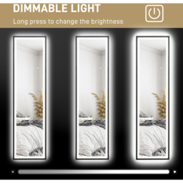 Portland Black Metal Frame Full Length Mirror with Adjustable Lights 150 x 40cm - Wilko - thumbnail 6