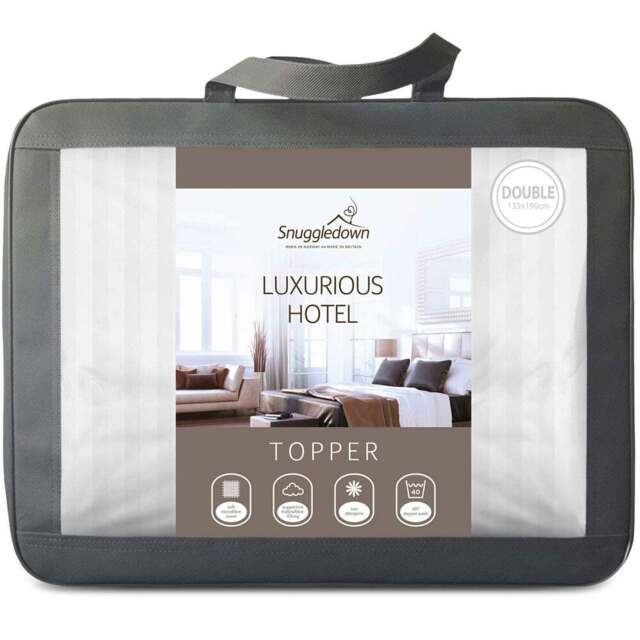 Snuggledown Double Luxurious Hotel Mattress Topper - White - Wilko - image 1