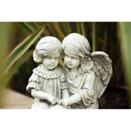 Marco Paul Lying Girl and Boy Reading Statue Garden Ornament - Size: 30 x 10 x 10cm - White - Wilko - thumbnail 4