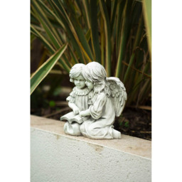 Marco Paul Lying Girl and Boy Reading Statue Garden Ornament - Size: 30 x 10 x 10cm - White - Wilko - thumbnail 6