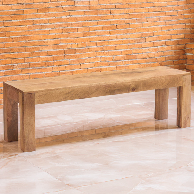Brooklyn Napoli Toko 2 Seater Light Mango Dining Bench - Brown - Wilko - image 1