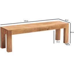 Brooklyn Napoli Toko 2 Seater Light Mango Dining Bench - Brown - Wilko - thumbnail 5