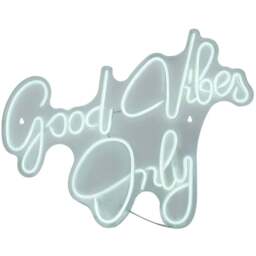 Good Vibes Neon Light Sign - White - Size: 60 x 48 x 2 cm - Wilko - thumbnail 3