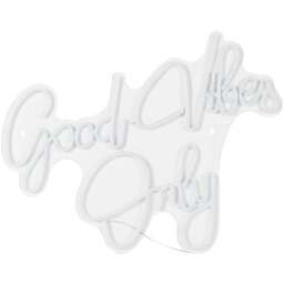 Good Vibes Neon Light Sign - White - Size: 60 x 48 x 2 cm - Wilko - thumbnail 4