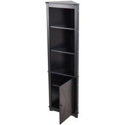 Living and Home Single Door 3 Shelf LED Wooden Wine Cabinet with Speakers and Remote - Size: 171.5 x 50 x 30.5cm - Black - Wilko - thumbnail 3