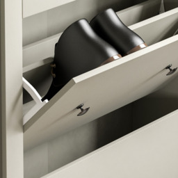 Vida Arlington Grey and Oak 2-Door 1-Drawer Shoe Cabinet Rack - Size: 24cm x 78 x 108cm - Wilko - thumbnail 6