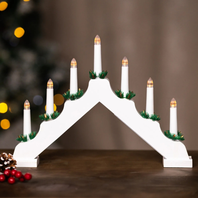 Marco Paul LED White Candle Bridge - Size: 40.5 x 31 x 8cm - Wilko - image 1