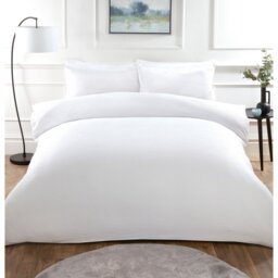 My Home Milan King Size White Textured Duvet Cover Set - Wilko