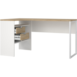 Florence Function Plus 2 Drawer Corner Desk White and Oak - Size: 81 x 145 x 76cm - Brown - Furniture to Go - Wilko - thumbnail 6