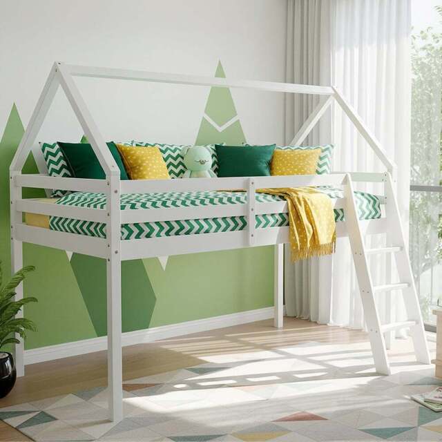 Kidsaw Jinsen Mid Sleeper Single Bed - White - Wilko - image 1