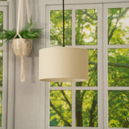 ValueLights Reni Natural Fabric Small Drum Shade - Size: 25 x 15 x 25cm - Cream - Wilko - thumbnail 3