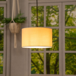ValueLights Reni Natural Fabric Small Drum Shade - Size: 25 x 15 x 25cm - Cream - Wilko - thumbnail 4