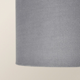 ValueLights Reni Grey Velvet Large Drum Ceiling Lamp Shade 45cm - Size: 25 x 45 x 45cm - Wilko - thumbnail 4