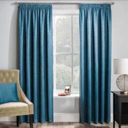 Enhanced Living Matrix Teal Thermal Pencil Pleat Readymade Curtains 229 x 183cm - Blue - Wilko
