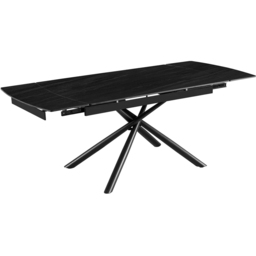 DS Living Kairo 6 Seater Extendable Dining Table Black Marble Vein - Wilko - thumbnail 4