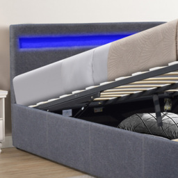 Comfy Living Small Double Dark Grey Ottoman Bed Frame with LED - Wilko - thumbnail 6