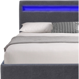 Comfy Living Small Double Dark Grey Ottoman Bed Frame with LED - Wilko - thumbnail 4