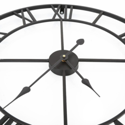 Living and Home Black Roman Vintage Round Metal Wall Clock 42cm - Size: 41 x 42 x 5cm - Wilko - thumbnail 6