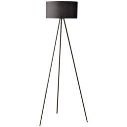 Kliving Black Cotton Shade Metal Tripod Floor Lamp - Size: 150 x 50 x 50cm - Wilko