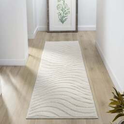 Desire Rugs Aya Cream Embossed Waves Rug 60 x 220cm - Wilko - thumbnail 3