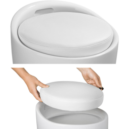 tectake White Padded Bathroom Stool with Storage - Size: 51 x 36 x 36cm - Wilko - thumbnail 5