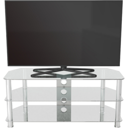 AVF Classic 3 Shelf Clear and Chrome Corner TV Stand - AVF Group Ltd - Wilko - thumbnail 7