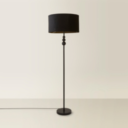 ValueLights Marissa Black Velvet Shade Black Ball LED Floor Lamp - Size: 145 x 45 x 45cm - Wilko - thumbnail 6