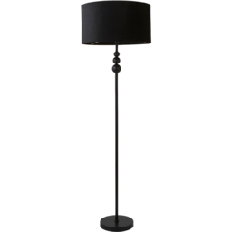 ValueLights Marissa Black Velvet Shade Black Ball LED Floor Lamp - Size: 145 x 45 x 45cm - Wilko