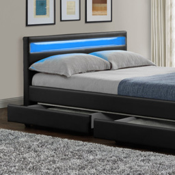 Home Detail Comet Double Black Faux Leather Bed Frame with LED - Wilko - thumbnail 4