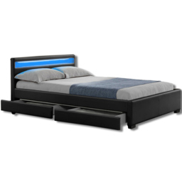 Home Detail Comet Double Black Faux Leather Bed Frame with LED - Wilko - thumbnail 3