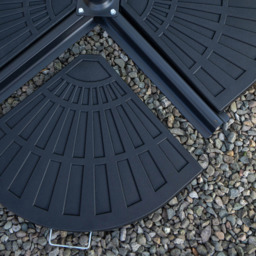 Samuel Alexander 4 Seater Glass Top Garden Dining Table with Beige Banana Parasol and Base 3m - Black - Wilko - thumbnail 7
