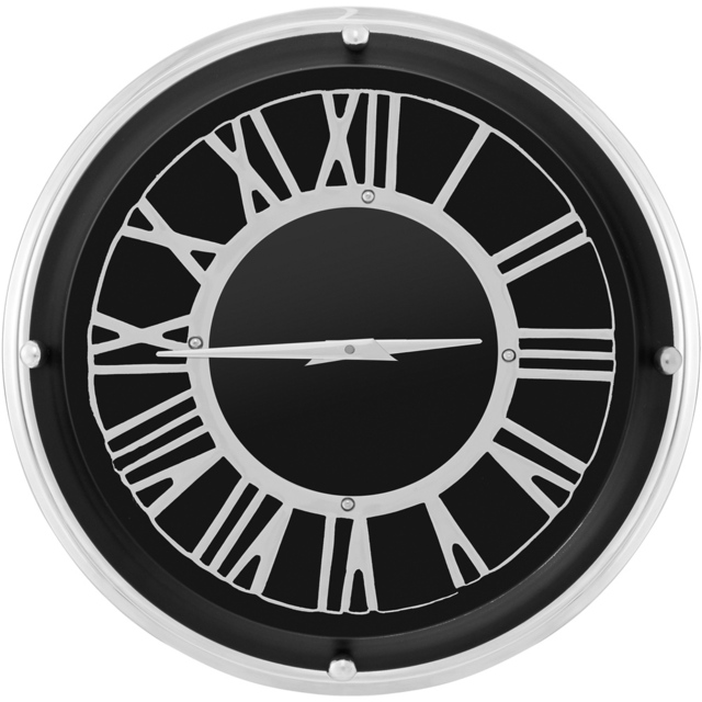 Costway Silver Frame Small Round Silent Wall Clock 35cm - Size: 41 x 40 x 19cm - Wilko - image 1